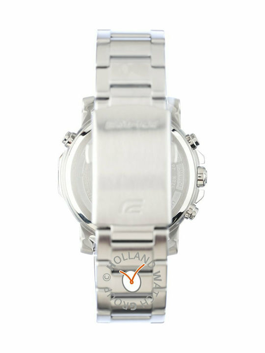 Casio Edifice Analog/Digital Men's Watch 46mm Chronograph Battery with Silver Metal Bracelet