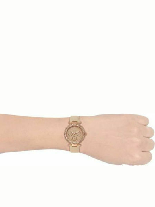 Elle Time & Jewelry Кварцов Часовник с Кожена Каишка