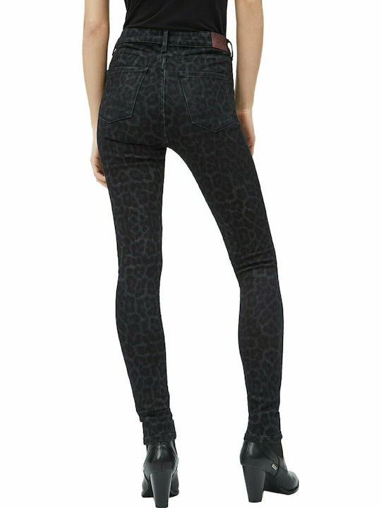 Pepe Jeans Regent Ψηλόμεσο Γυναικείο Jean Παντελόνι σε Skinny Εφαρμογή Μαύρο