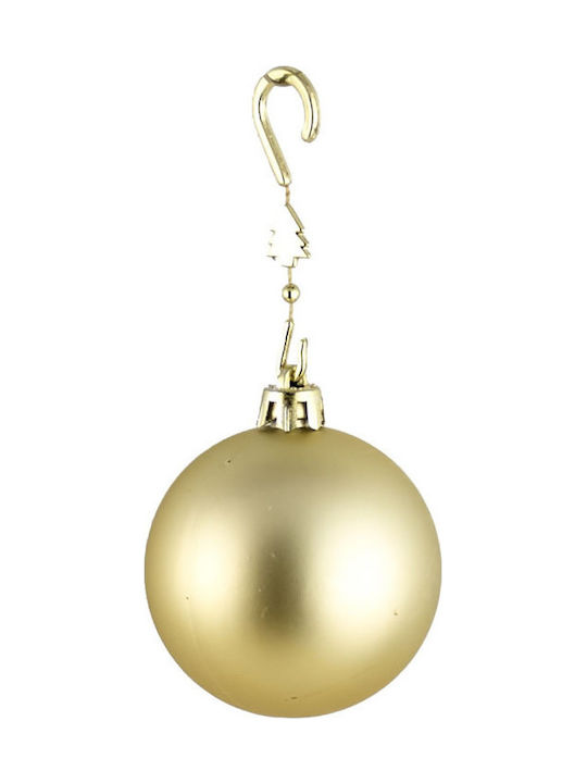 TnS Christmas Plastic Ball Ornament Gold 3x3cm 15pcs