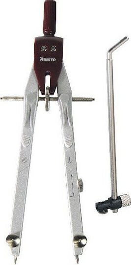Aristo Geo College Metallic Compass with Point, Pencil, Circle Cutter in Case Gray