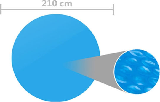 vidaXL Solar Round Pool Cover from Polyethylene Blue Diameter 210cm 1pcs