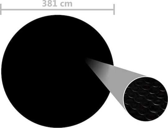 vidaXL Solar Runde Poolabdeckung Schwarzes Polyethylen Durchmesser 381cm 1Stück