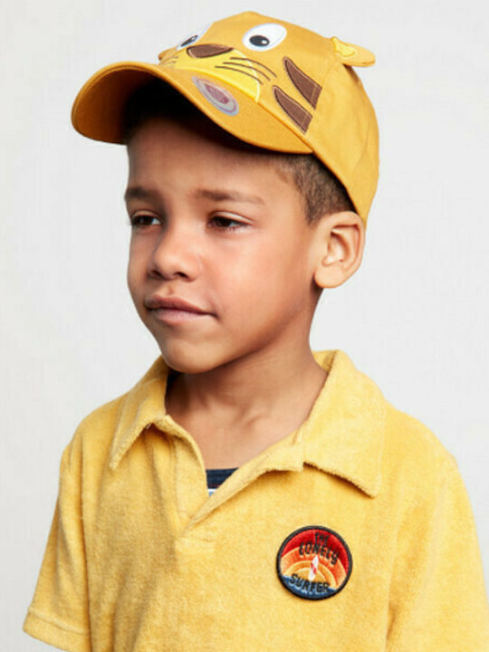 Affenzahn Παιδικό Καπέλο Jockey Υφασμάτινο Τιγράκι Κίτρινο
