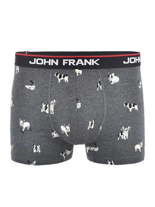 John Frank Bulldog Boxeri pentru bărbați Gri cu modele 1Pachet