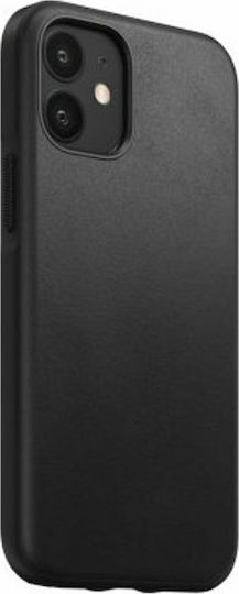 Nomad Rugged Back Cover Piele 2mm cu Curea Impermeabil Negru (iPhone 12 mini)