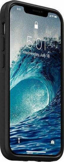 Nomad Rugged Back Cover Piele 2mm cu Curea Impermeabil Negru (iPhone 12 mini)
