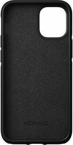 Nomad Rugged Back Cover Piele 2mm cu Curea Impermeabil Negru (iPhone 12 mini)