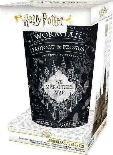 Abysse Harry Potter - Marauder's Map Ποτήρι από Γυαλί Μαύρο 400ml ABYVER130
