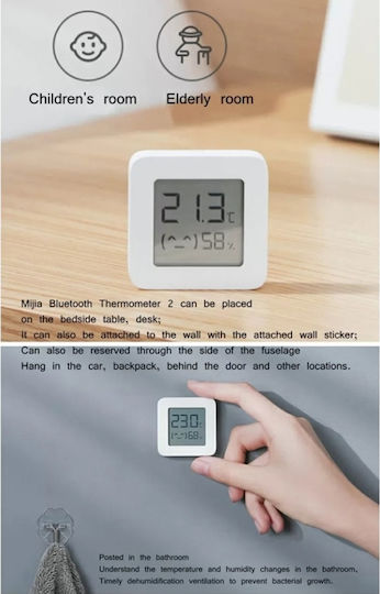 Xiaomi Mi Monitor 2 Ψηφιακό Θερμόμετρo & Υγρασιόμετρo για Χρήση σε Εσωτερικό Χώρο