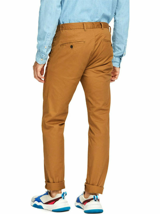 Scotch & Soda Ανδρικό Παντελόνι Chino Ελαστικό σε Slim Εφαρμογή Καφέ