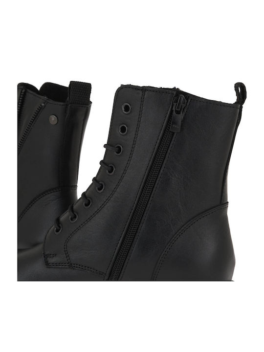 Leather Women's Ankle Boots Black 0267