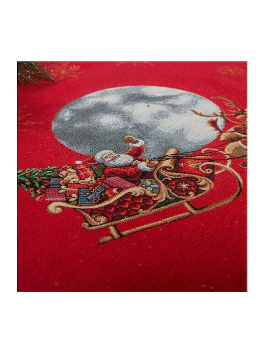 Teoran Rudolph Christmas Tablecloth Fabric Red L220xW140cm.