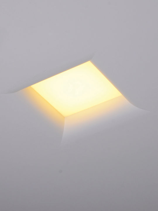 VK Lighting Square Recessed LED Panel 18W with Warm White Light 3000K 33x33cm