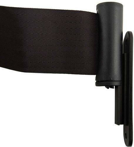 Next Systems Black Safety Barrier Post with 2m x 91cm Strap BBL-200