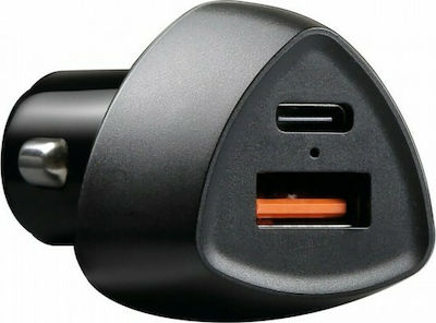 Lampa Încărcător Auto Încărcare Rapidă cu Porturi: 1xUSB 1xType-C