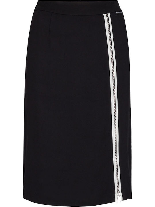 High-waisted Midi Skirt Black