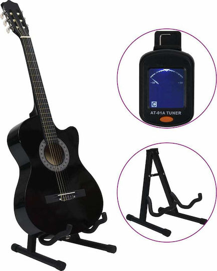 vidaXL Akustisch Gitarre Ausschnitt Schwarz
