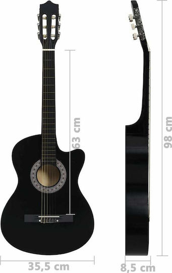 vidaXL Akustisch Gitarre Ausschnitt Schwarz