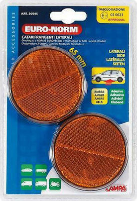 Lampa Reflector Camion Rotund reflectorizant portocaliu de 70mm, set de 2 bucăți 20545