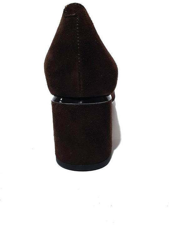 Leather Peep Toe Brown Medium Heels Bridget 10