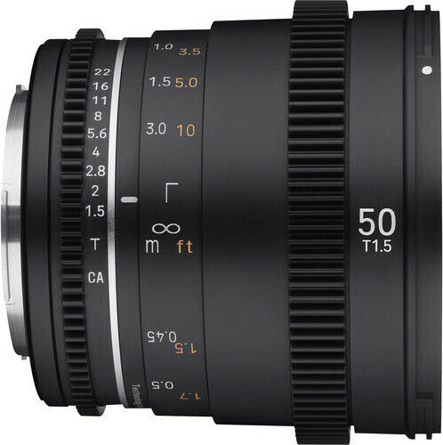 Samyang Full Frame Camera Lens 50mm T1.5 VDSLR MK2 Cine Fixed for Canon EF Mount Black