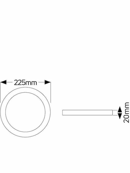 Geyer Rund Vertieft LED Panel 18W mit Kaltweiß Licht 6500K