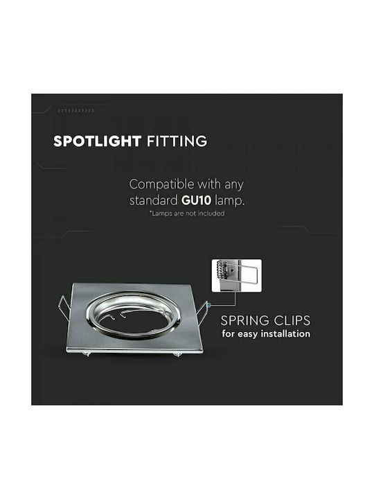 V-TAC Square Metallic Frame for Spot GU10 2 pcs Silver 8.2x8.2cm. 2pcs