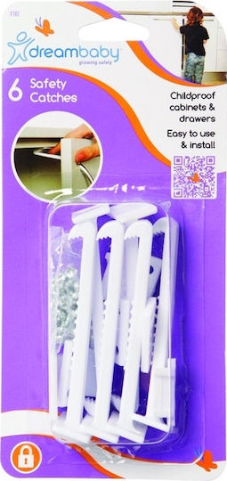 Dreambaby Cabinet & Drawer Lock with Screws, βιδωτό, βιδωτο made of Plastic in White Color 6pcs