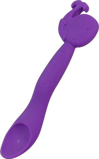 Marcus & Marcus Baby Spoon Whale made of Silicone for 6+ months Purple