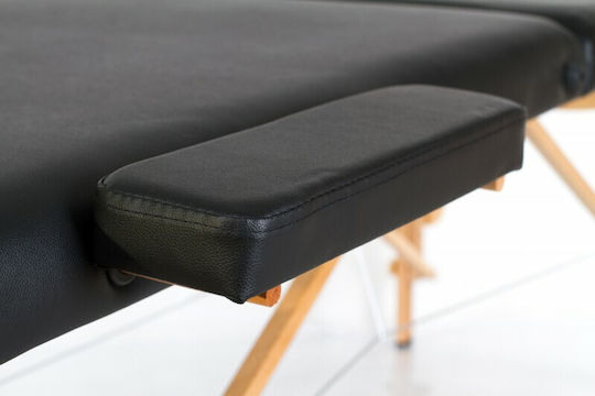 Rest Pro Classic 3 Pat Masaj și Fizioterapie Portabil/Pliabil Negru din Lemn 192x70cm