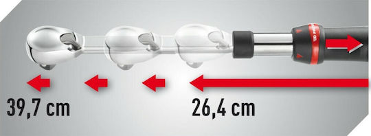 Facom Teleskopisch Ratschen 72 Zähne mit Vierkant 1/2" Länge 39.7cm.