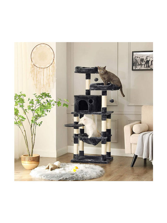 Feandrea Scratching Post Cat Trees Gray 6 levels 55x45x143cm