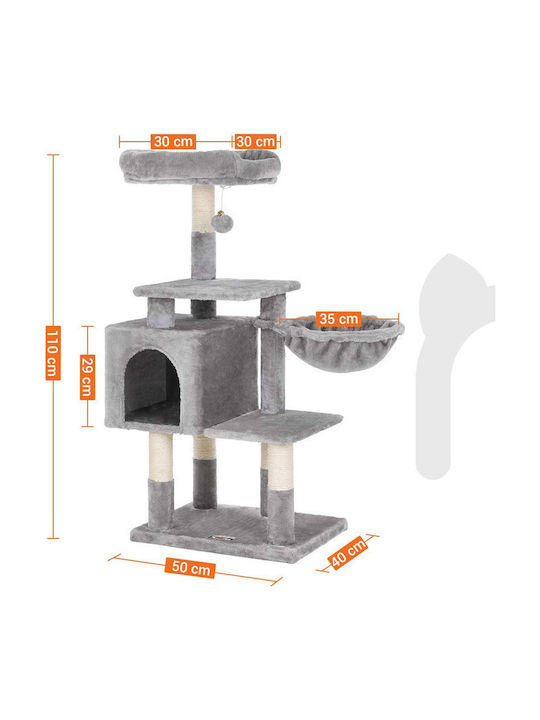 Feandrea Cat Scratching Post Cat Tree In Gray Colour 50x40x110 cm