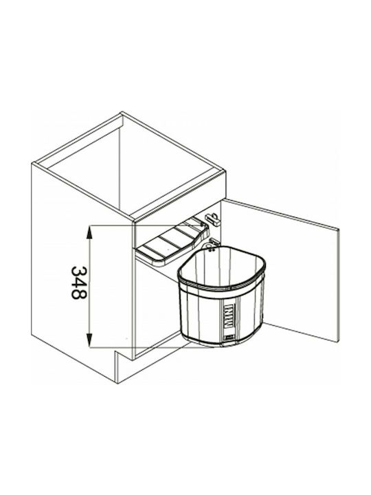Franke Sorter Min Waste Bin Waste Plastic for Cabinet Gray 17.5lt 1pcs