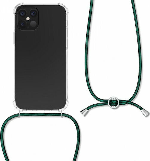 KWmobile Crossbody Back Cover Silicone with Strap Transparent (iPhone 12 / 12 Pro)