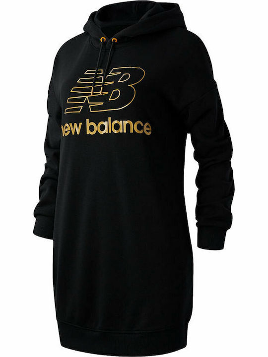 Mini Athletic Dress Long Sleeve with Hood Black