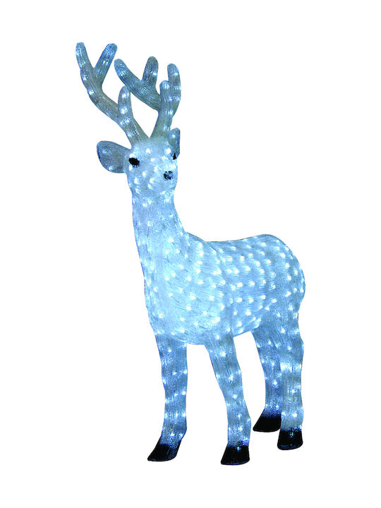 Lianos Illuminated Christmas Plastic Figure Reindeer White