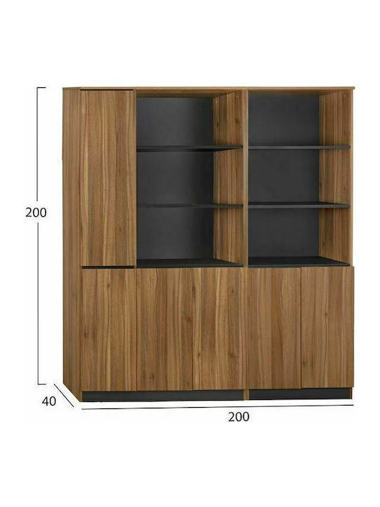 În picioare pe podea de Birou Supreme Nucă 200x40x200cm