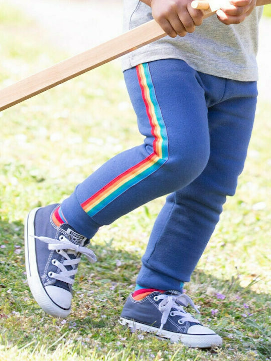 Sweatpants sweatshirt "Rainbow stripe" blue Kite organic cotton