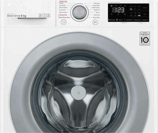 LG Πλυντήριο Ρούχων Inverter Direct Drive 9kg με Τεχνολογία Ατμού 1400 Στροφών F4WV309S3E