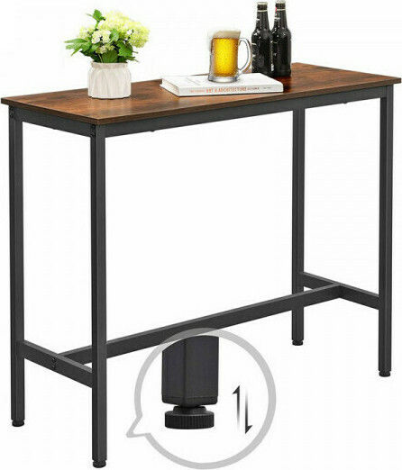 Tisch Bar Holz mit Metallgestell Walnuss 100x40x90cm