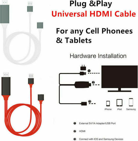 HDMI 1.4 Hochgeschwindigkeits 1080p 120Hz Kabel HDMI-Stecker - MHL 1m Rote