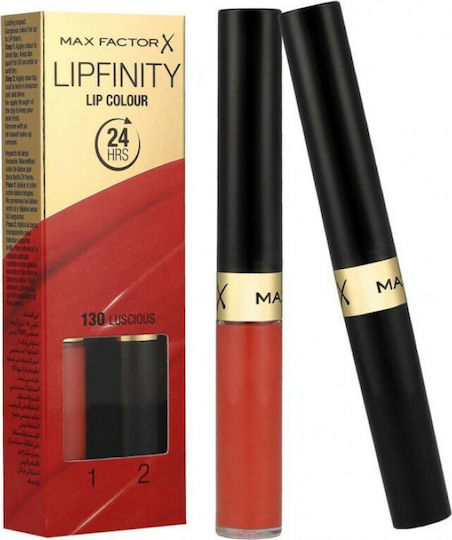 Max Factor Lipfinity Lip Colour Long Lasting Liquid Lipstick Sheer 130 Luscious 4.2gr
