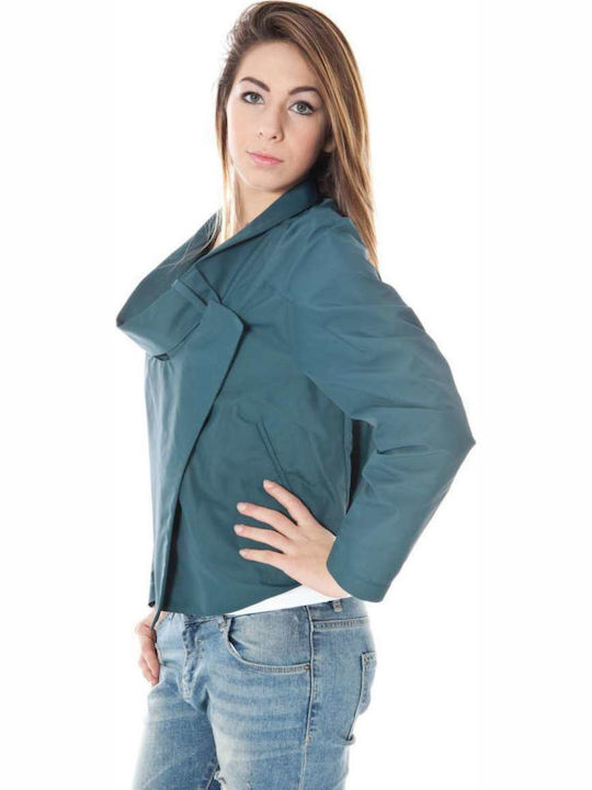 Women's Short Sports Jacket for Winter Blue