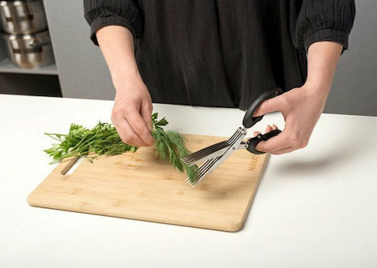 Nava Stainless Steel Herb Scissor 17.8cm Black