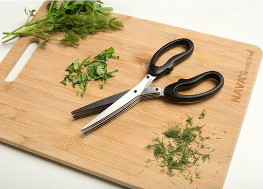 Nava Stainless Steel Herb Scissor 17.8cm Black