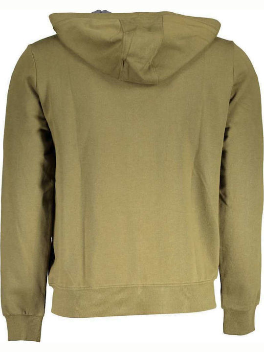 U.S. Polo Assn. Herren Sweatshirt Jacke mit Kapuze und Taschen Khaki