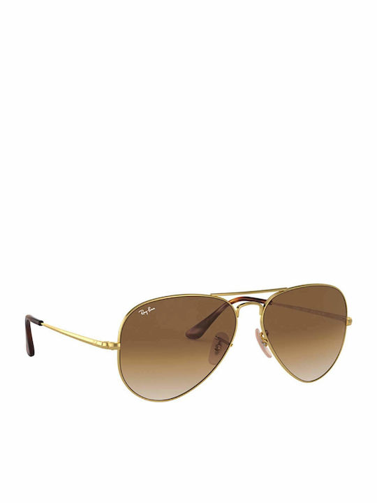 Ray Ban Aviator Metal II Bărbătești Ochelari de soare cu Auriu Cadru și Maro Degradati Lentilă