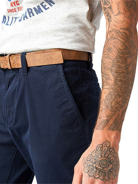 Trousers Chino Elastic in Slim Fit Navy Blue